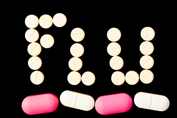 Image showing Flu sign made out of pills