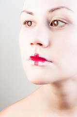 Image showing Conceptual makeup on a young girl with white skin