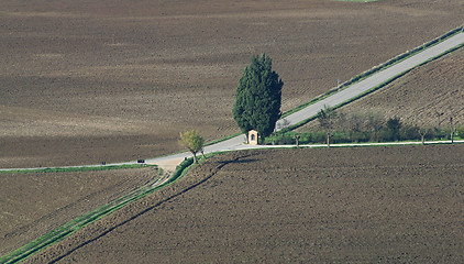 Image showing Cross roads, rural chapel