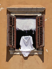 Image showing Laundry hanging to dry