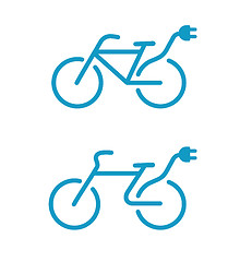 Image showing Electric bicycle icons