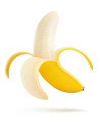 Image showing half peeled banana