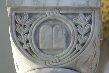 Image showing Ten Commandments, historic church column ornate detail