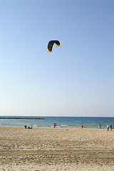 Image showing paraplane in a sea beach