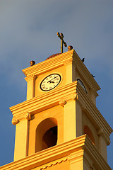 Image showing Clock tower with a cross