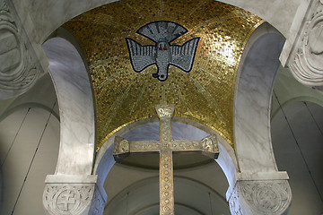 Image showing Holy Spirit Bird and Cross