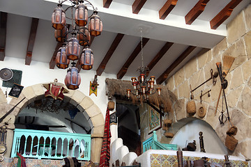 Image showing Interior of arabic coffee bar, Sousse, Tunisia