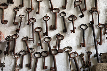 Image showing Collection of old keys