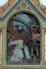 Image showing 3rd Stations of the Cross, Jesus falls the first time