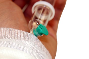 Image showing hand with infusion needle