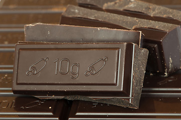 Image showing Crumbled chocolate bar