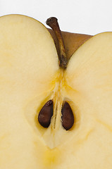 Image showing Cut apple closeup background