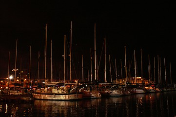 Image showing nigth port - yachts