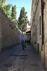 Image showing A street in the old city jerusalem