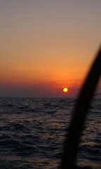 Image showing sunset on a yacht