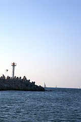 Image showing A lighthouse in Herzlia marina