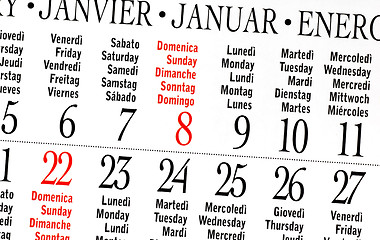 Image showing Calendar of January 2012