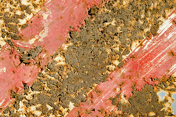 Image showing Rusty painted metal plate background.