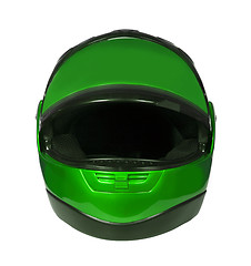 Image showing Motorcycle helmet green