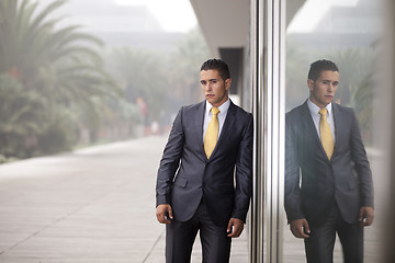 Image showing Businessman next to the office door
