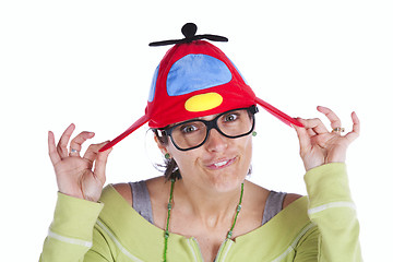 Image showing Woman with a funny hat