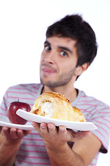 Image showing young man food decision 