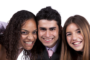 Image showing Three happy teenagers