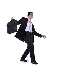 Image showing Businessman walking step by step