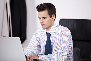 Image showing Businessman working at his laptop