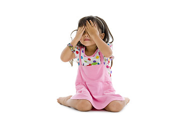 Image showing little girl covering her eyes