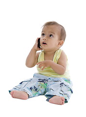 Image showing little boy on the phone