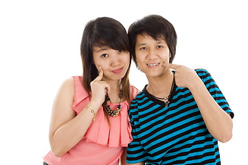 Image showing two young asian women