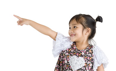 Image showing girl pointing at something