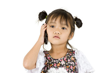 Image showing little girl on the phone