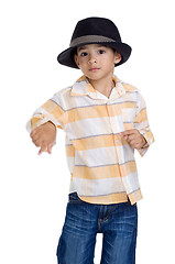 Image showing cute little boy dancing