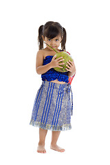Image showing cute girl with coconut