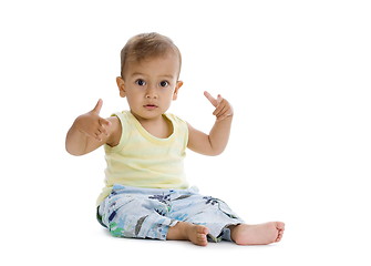 Image showing little boy with hiphop gesture