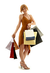 Image showing shopping redhead