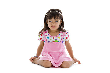 Image showing cute little girl with pink dress