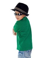 Image showing cool boy with sunglasses and hat
