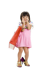 Image showing little shopaholic girl