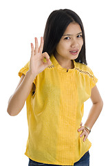 Image showing woman with ok sign