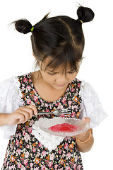 Image showing girl having sweet dessert