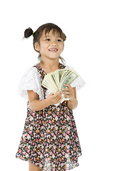 Image showing cute girl with us dollars