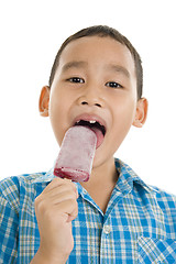 Image showing boy eating ice cream