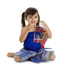 Image showing cute girl in traditional asian clothes