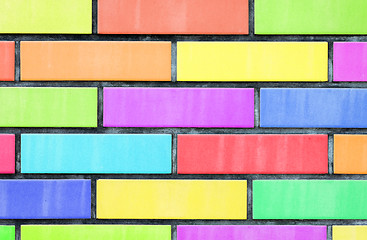 Image showing multicolored brick wall