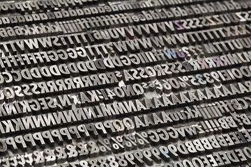 Image showing vintage metal letters and numbers