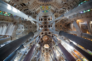 Image showing La Sagrada Familia - the impressive cathedral designed by Gaudi