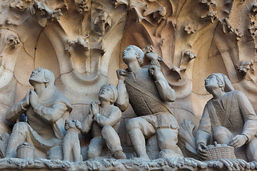 Image showing Sculpture in the exterior of the cathedral